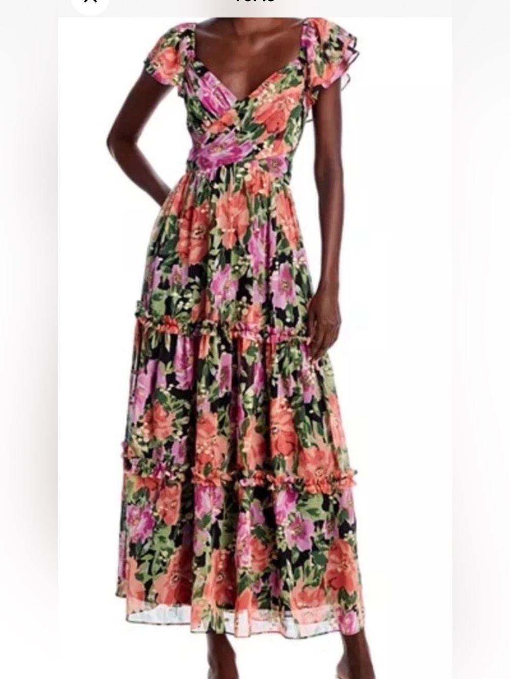 NWT AQUA  embroidered floral maxi Summer dress XXL